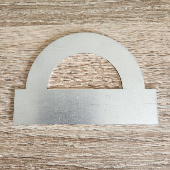 Vintage USSR Soviet Union School Metal Protractor & Curve Drawing Tool - Picture 2 of 3